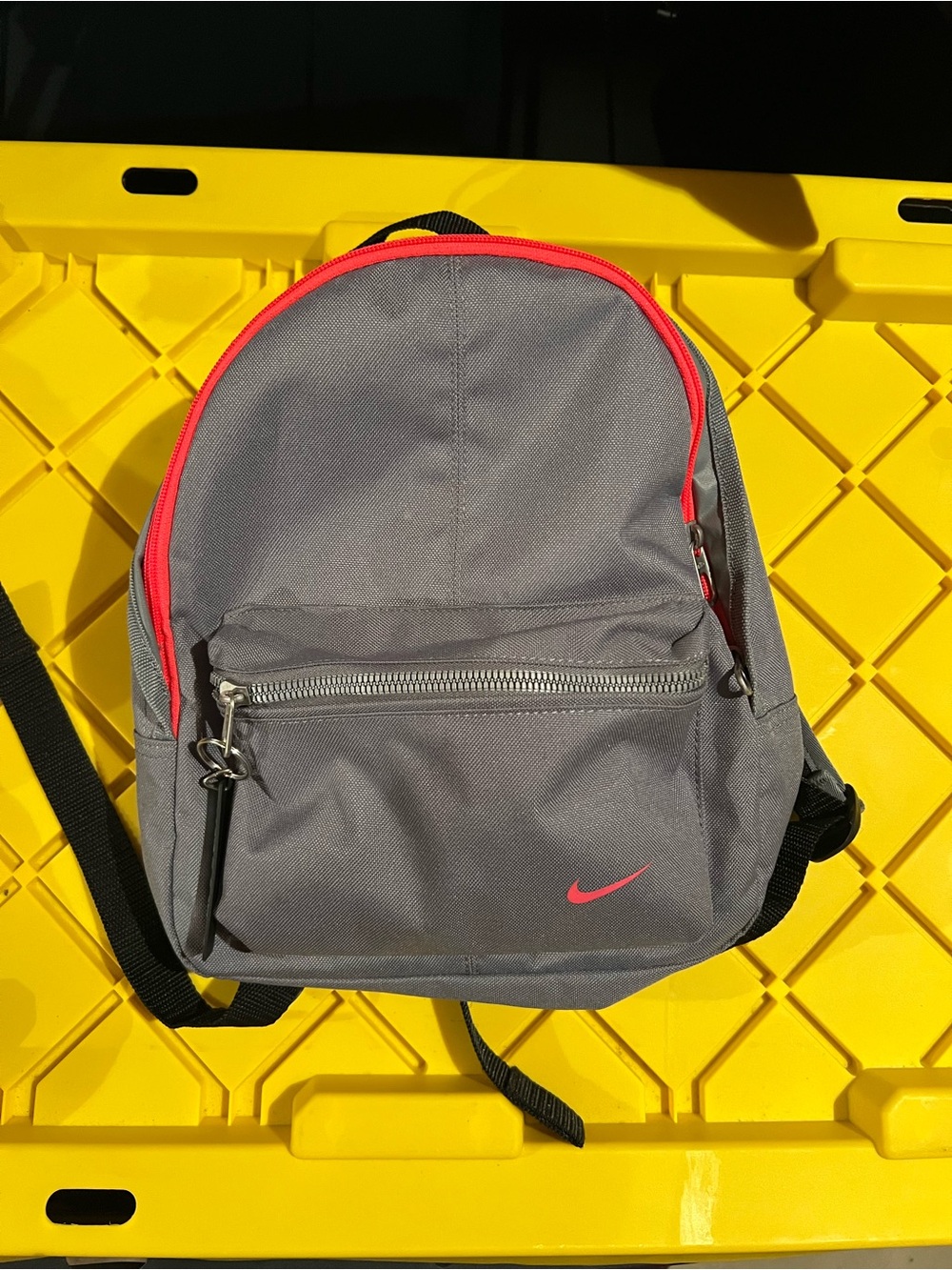 Nike Gray Backpack with Pink Trim